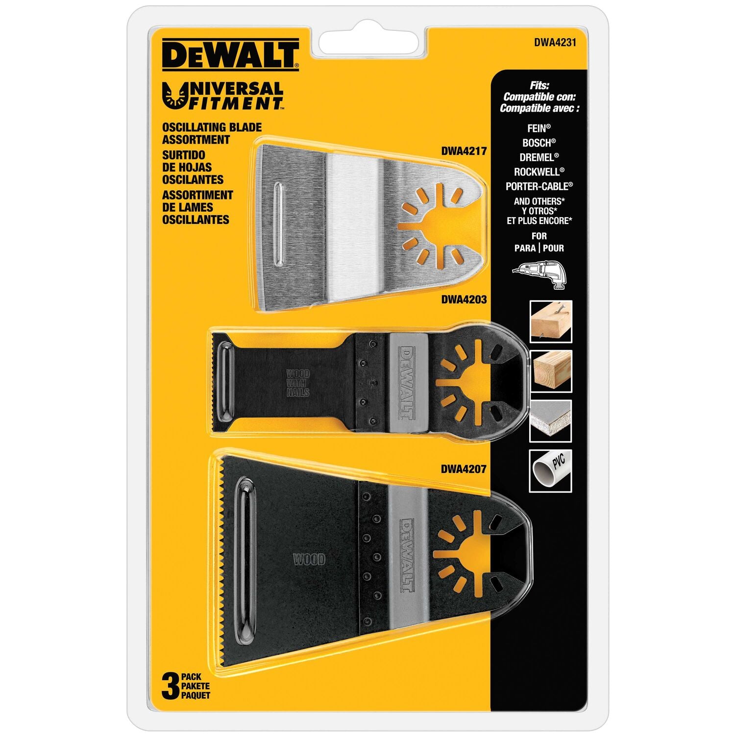 DEWALT 3 Piece Oscillating Blade Assortment